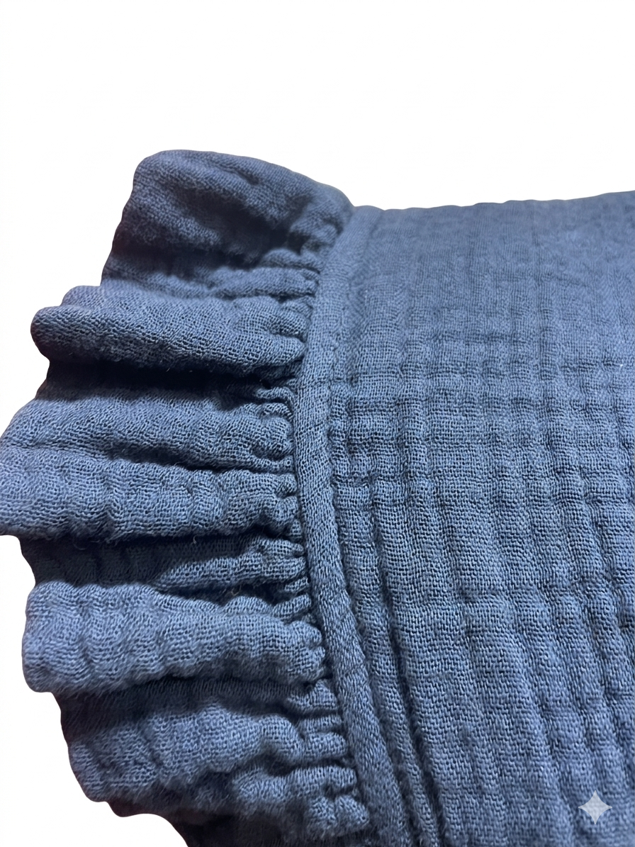 Robe Courte Bohème en Gaze de Coton Blanche