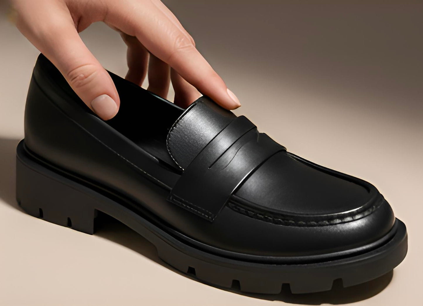 Mocassins Plateforme Élégants – Noir Ébène