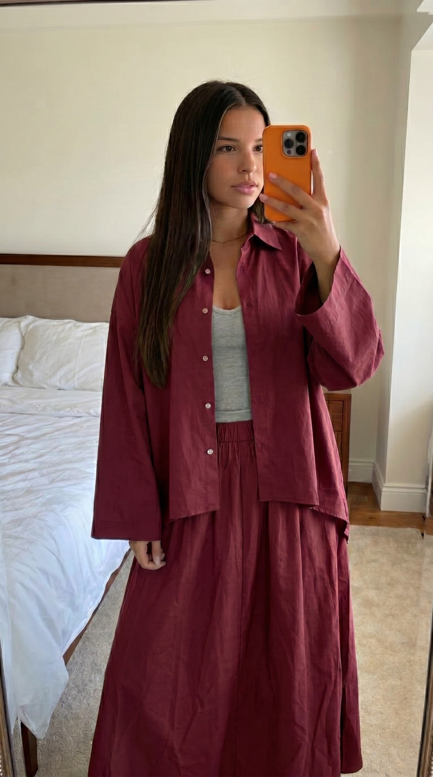 Ensemble Chemise & Jupe Ample Femme – Coton Fluide