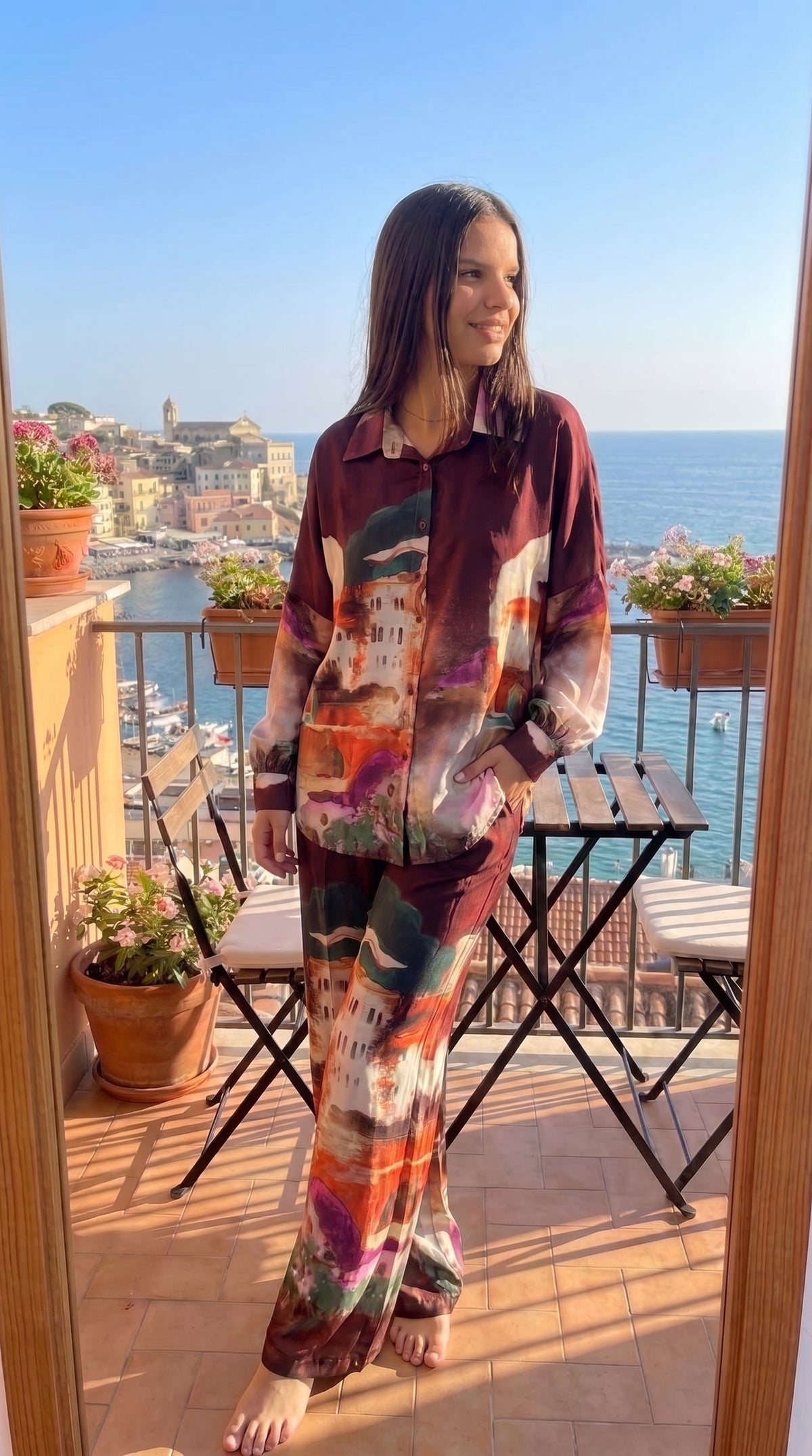 Ensemble Chemise Oversize & Pantalon Large Imprimé