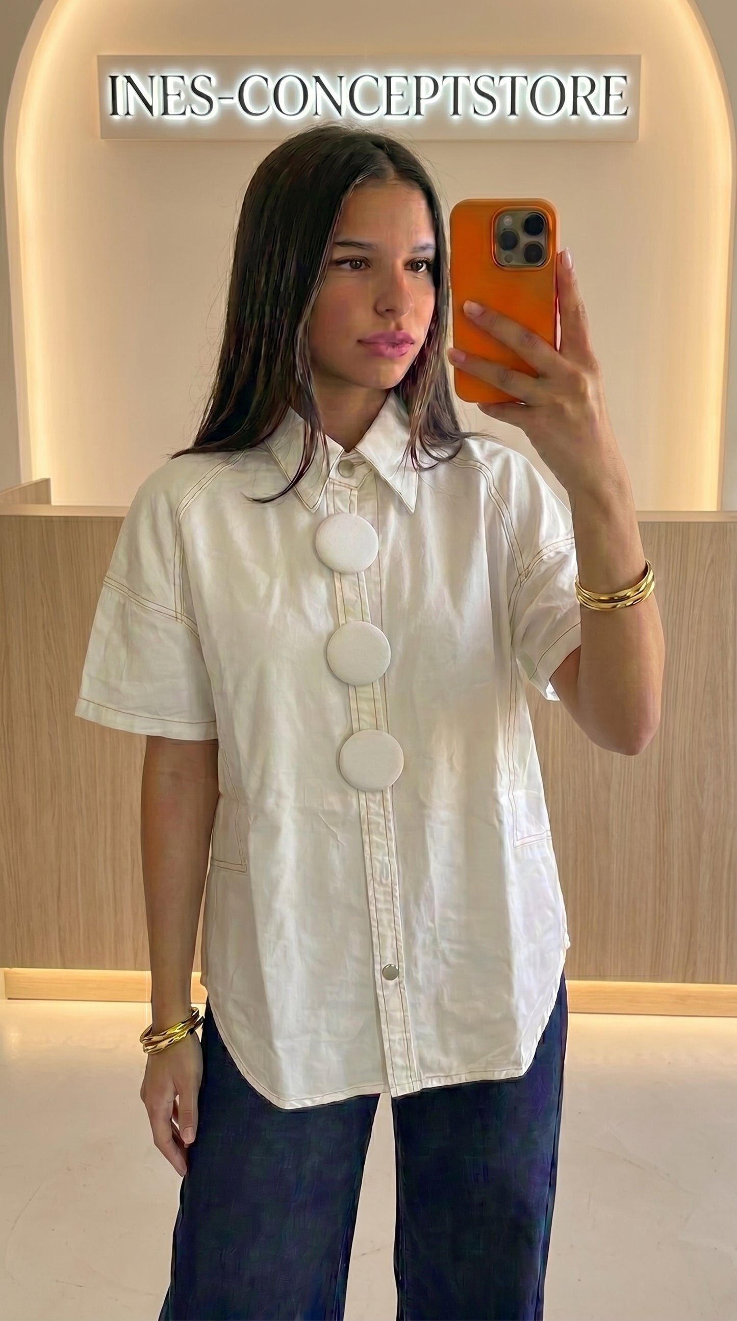Chemise veste oversize femme jean souple – détail tissu denim