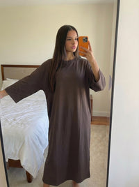 Robe Longue Oversize Femme – Manches Amples & Confort