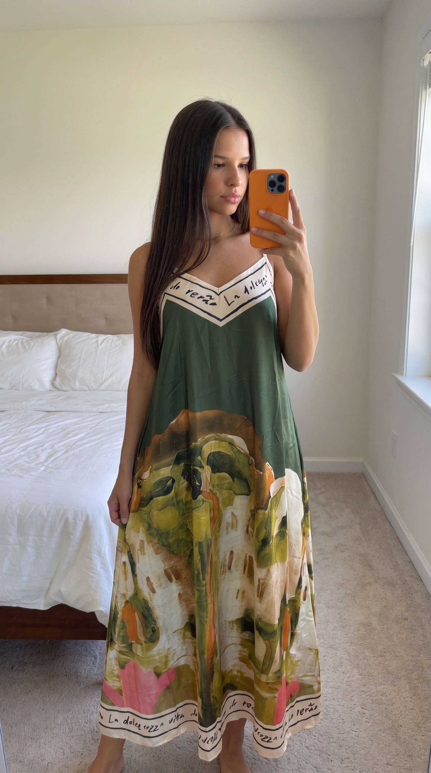 Robe longue fluide imprimée bleu multicolore femme – vue de profil