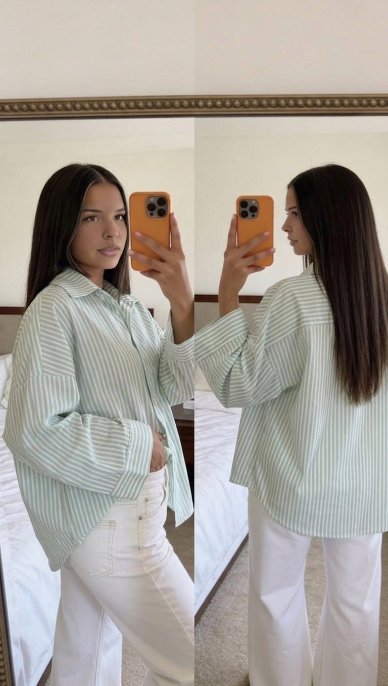 Chemise oversize rayures collection coloris femme