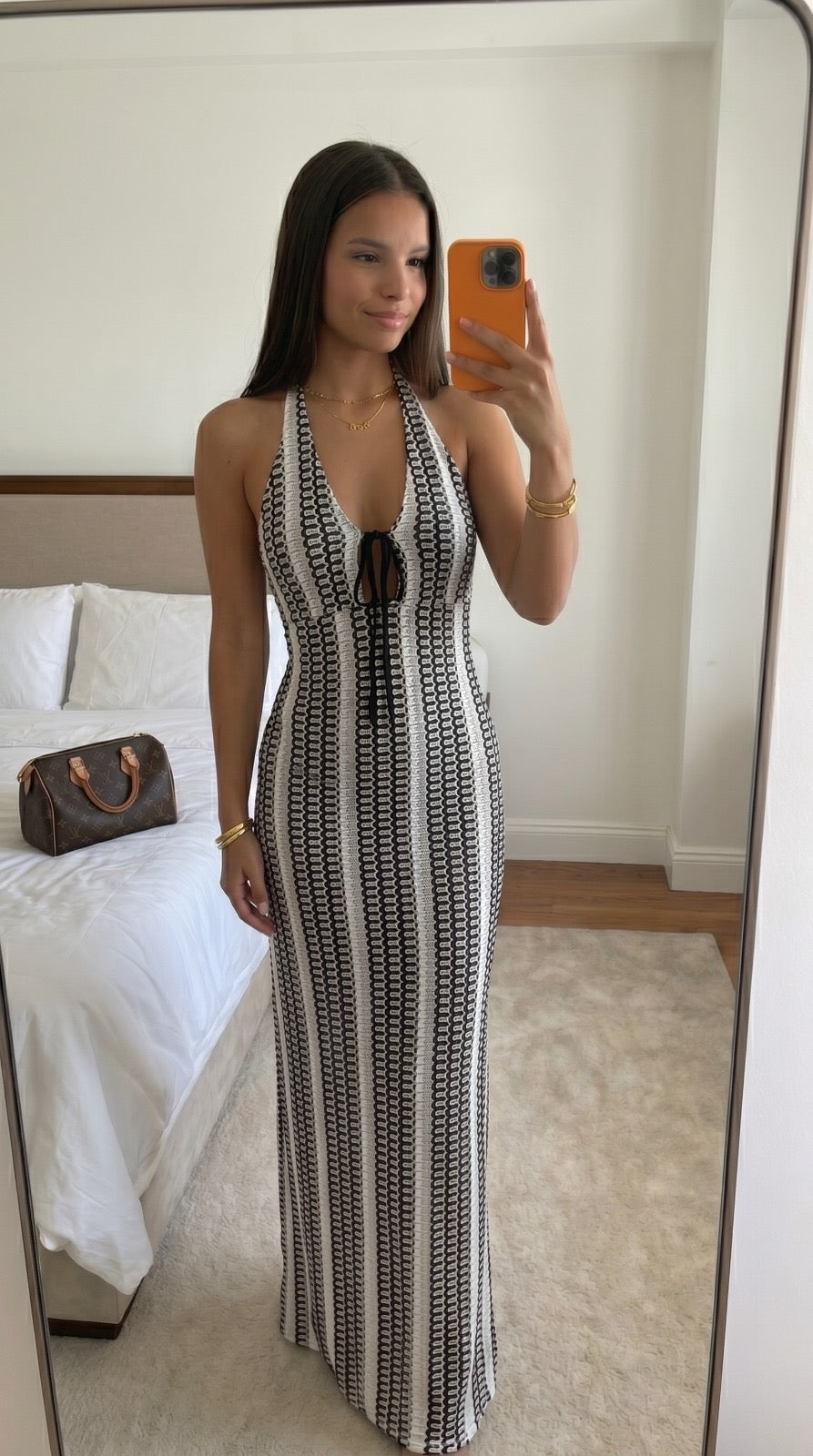 Robe col halter femme motif pastel tombé naturel