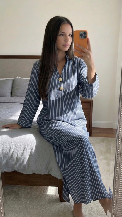 Robe longue rayures coloris femme tenue estivale