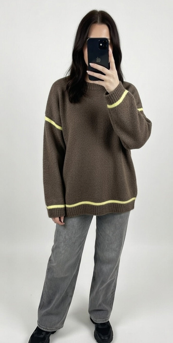 Pull "Milano" - Maille Douce & Liseré Néon (Made in Italy)