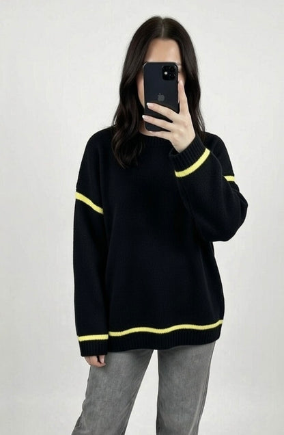 Pull "Milano" - Maille Douce & Liseré Néon (Made in Italy)