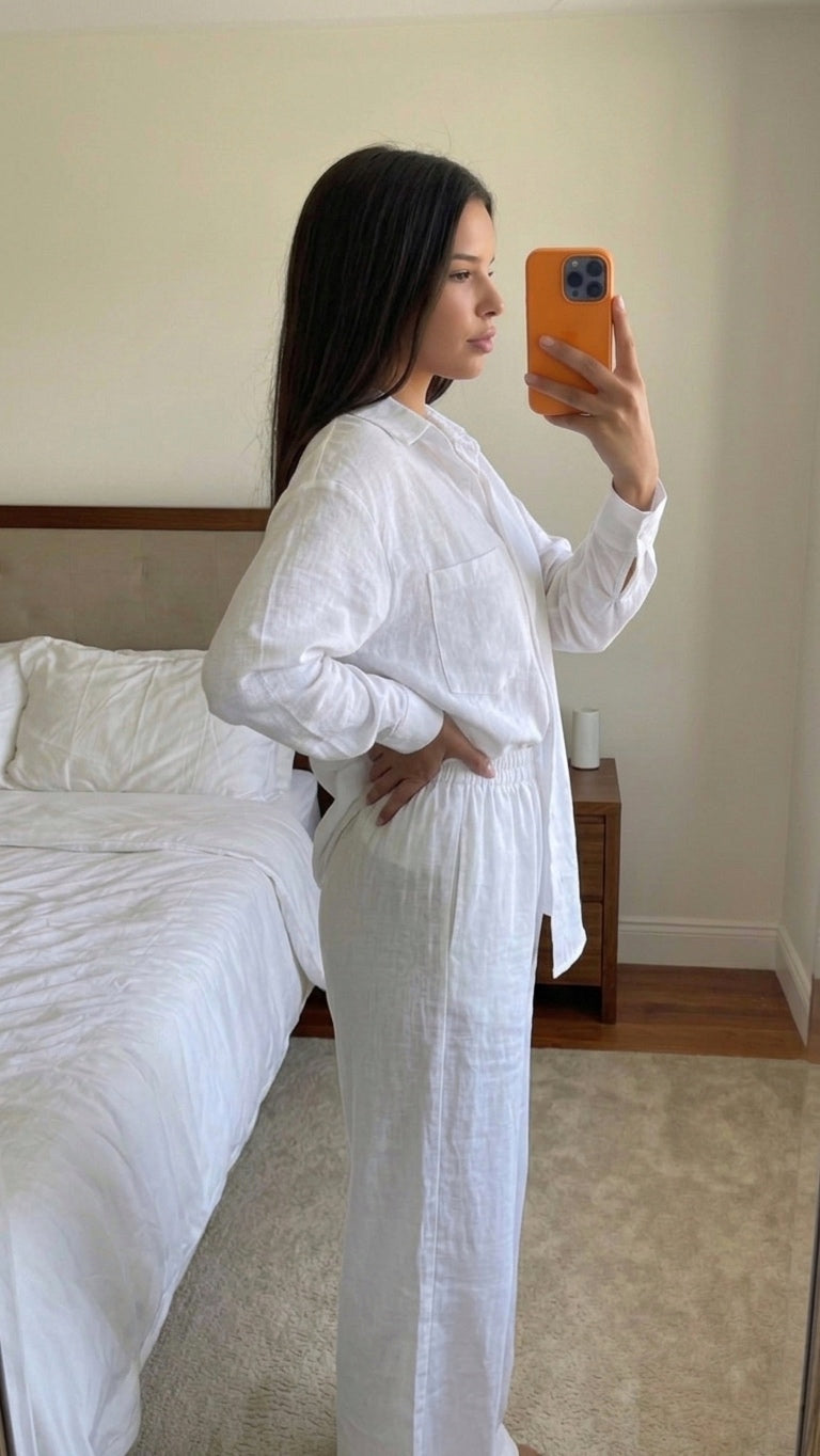 Ensemble Fluide Femme Effet Lin – Oversize Casual Chic