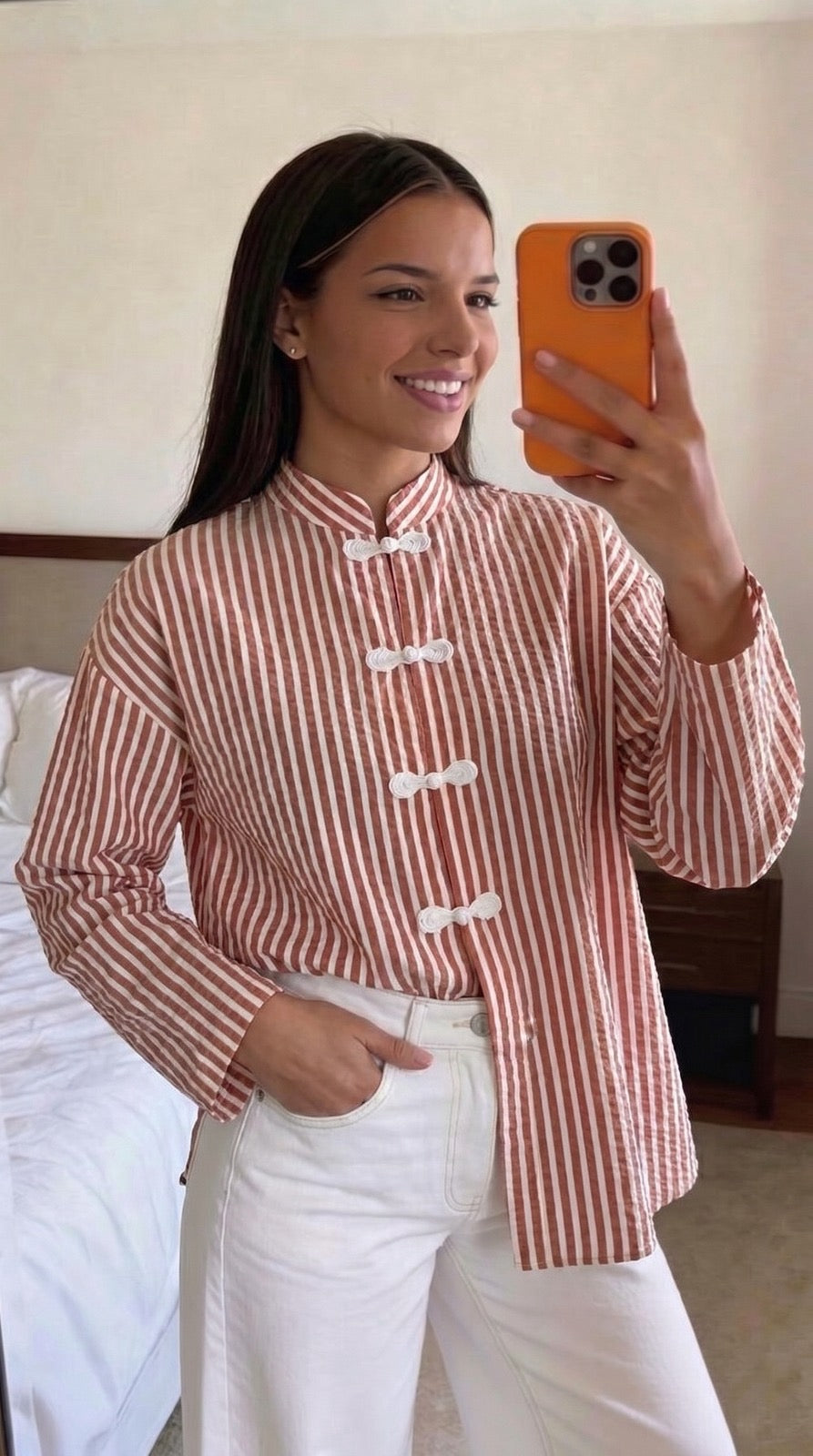 Chemise oversize rayures femme ficelle ceinture nouée dos