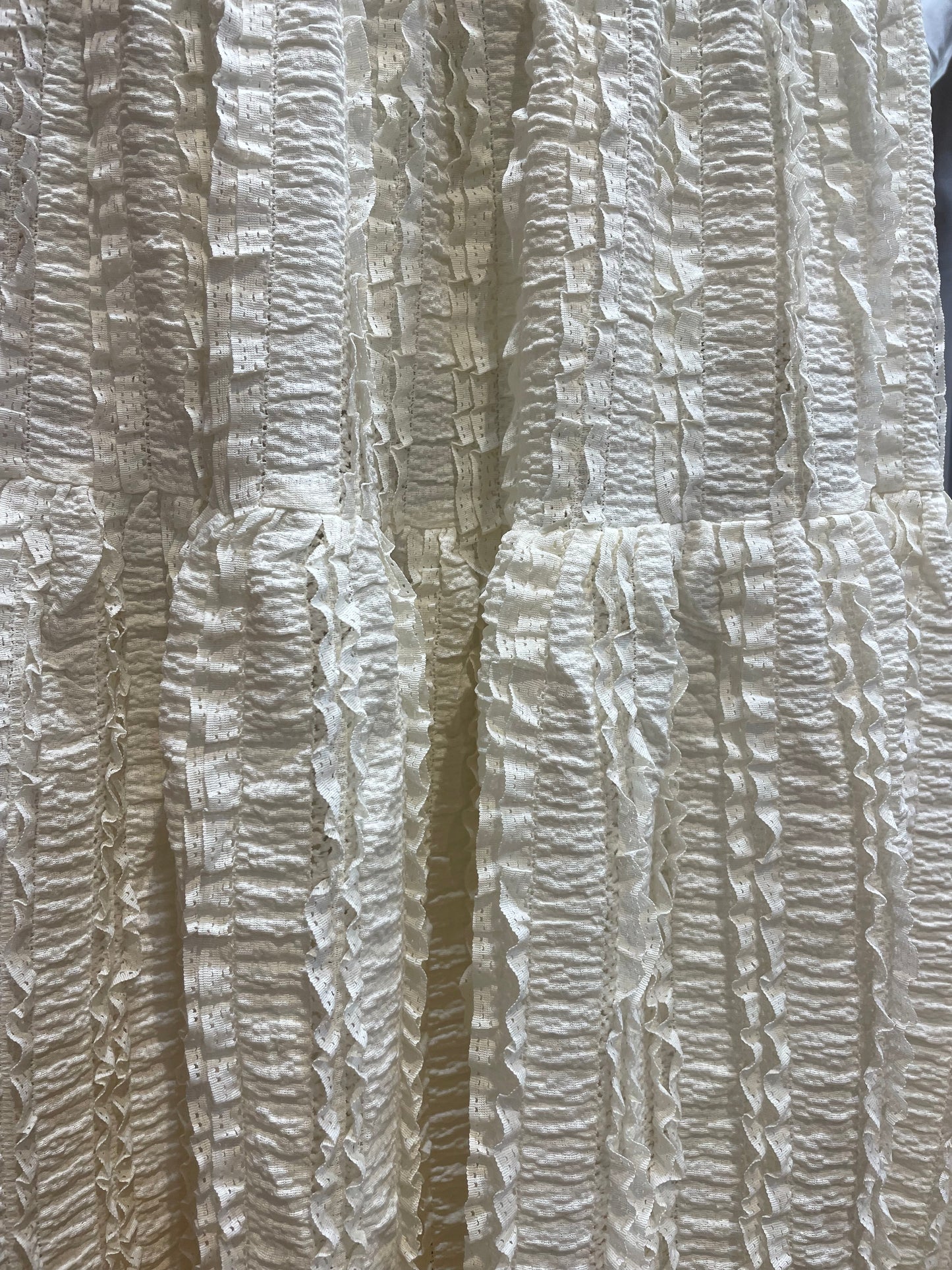 Ensemble Bohème Blanc Texturé – Top & Jupe Longue