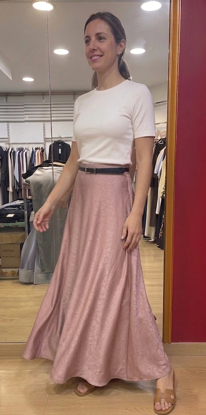 Jupe longue fluide femme ceinture élégante livraison France