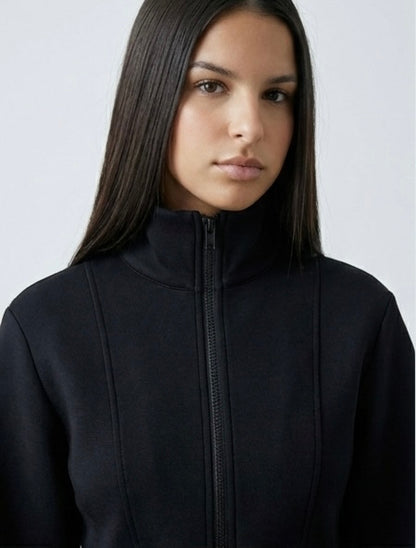 Veste scuba femme coupe cintrée italienne gris bureau