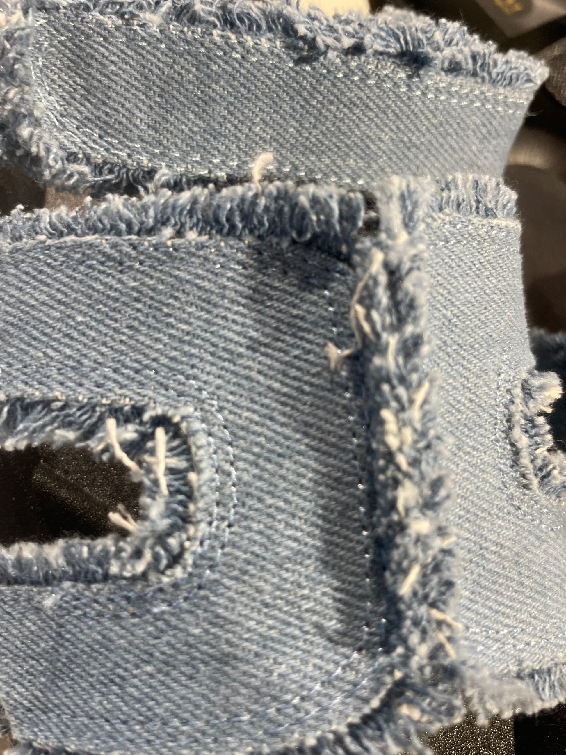Sandales H denim ajustables femme – détail semelle