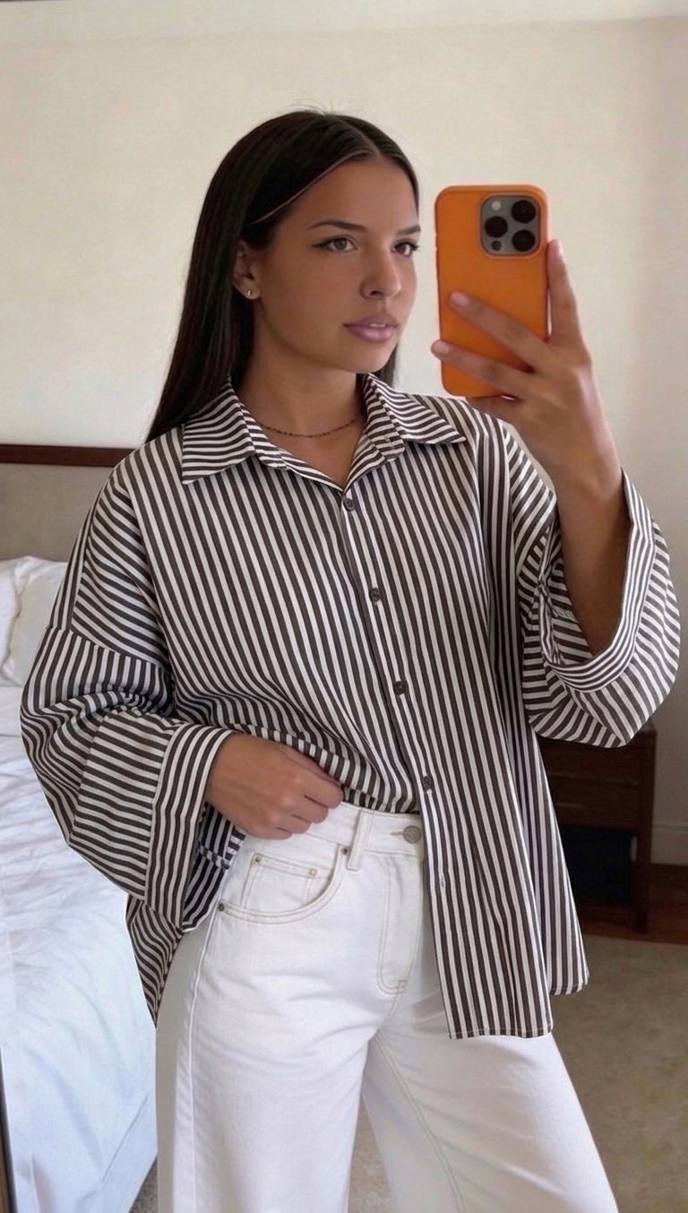 Chemise rayures portee femme tenue quotidien INES CONCEPT STORE