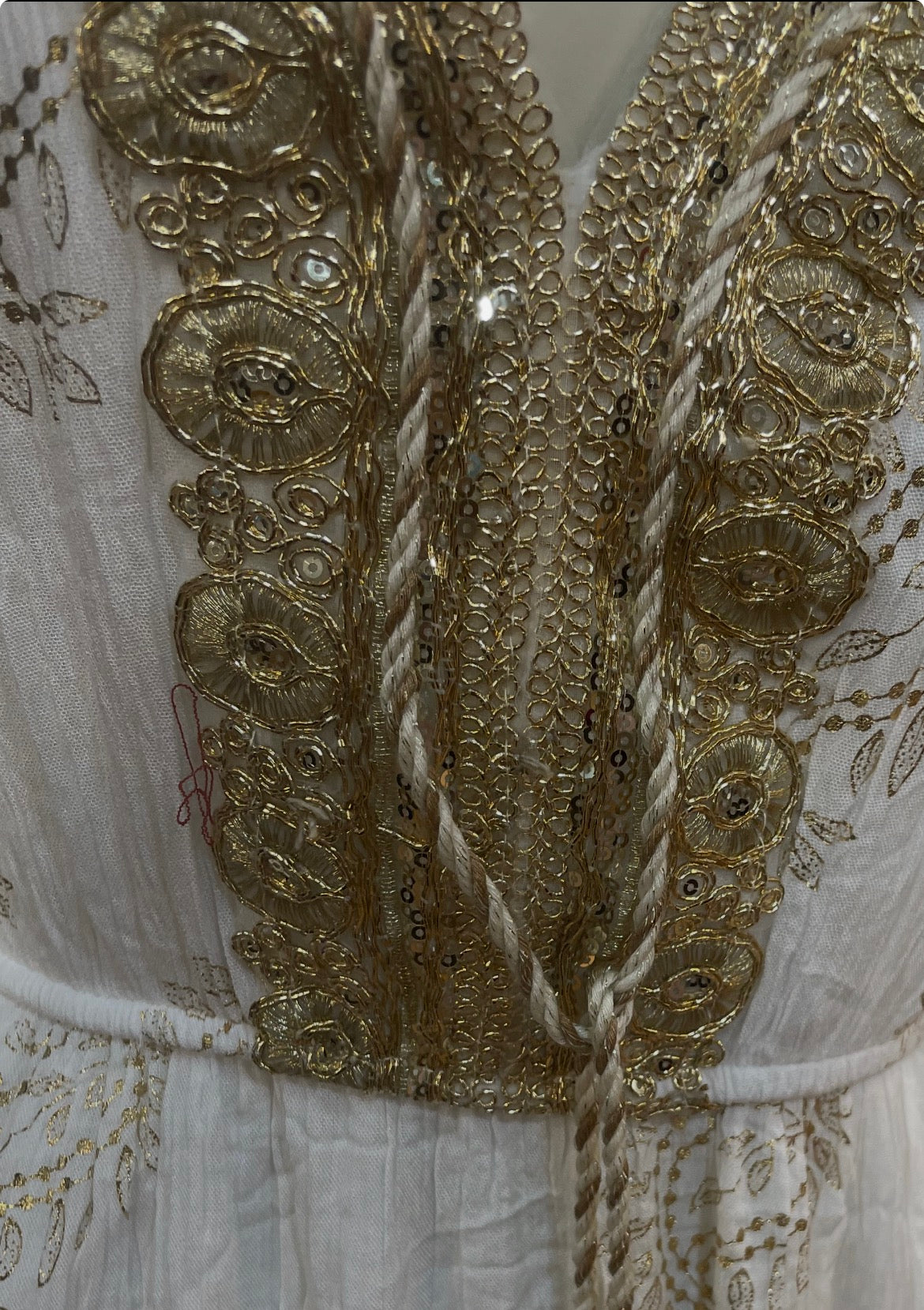 Robe Fluide Brodée Femme – Taille Cintrée Été