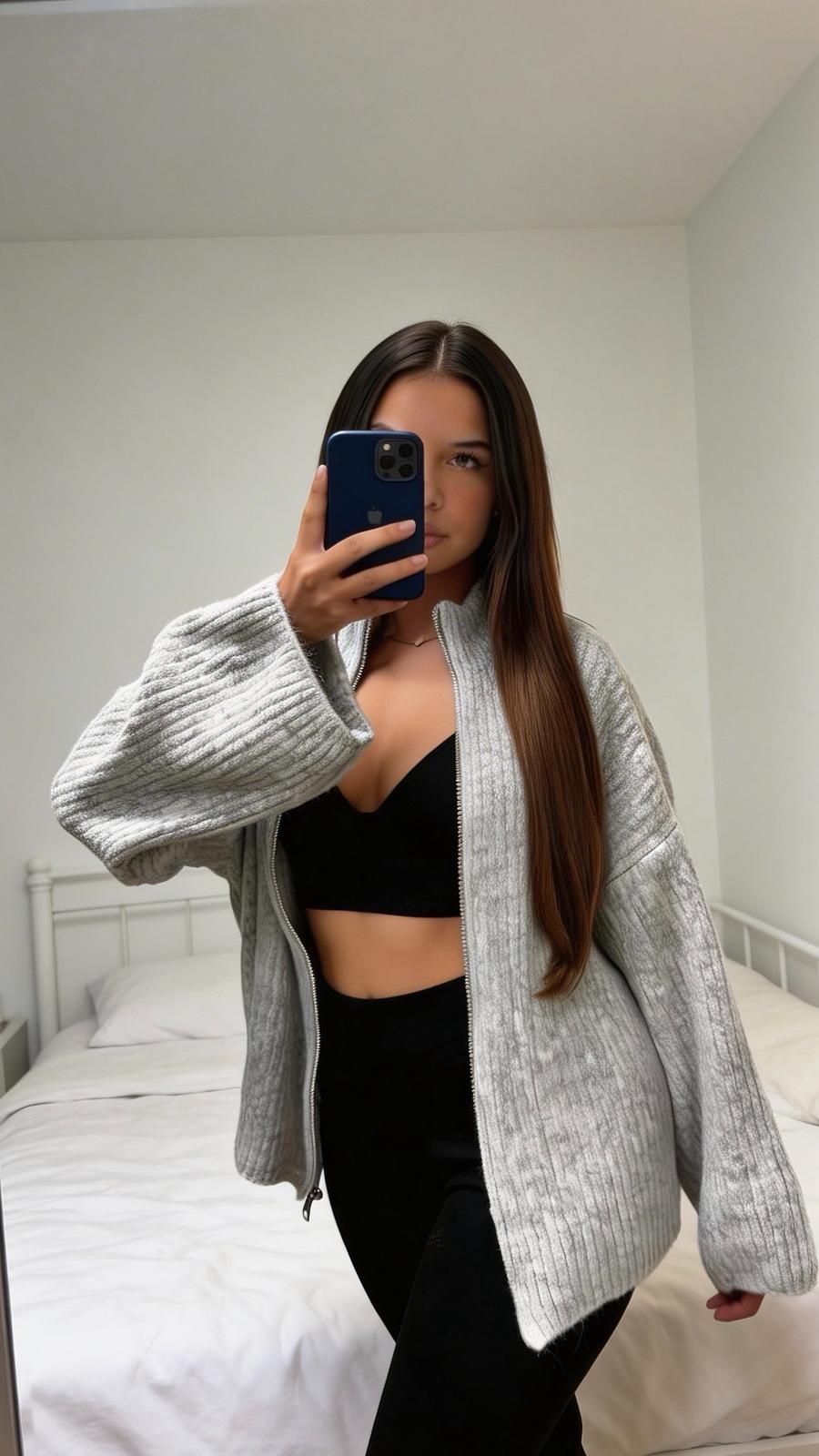 Gilet Zippé Oversize Femme – Maille Douce Alpaga & Laine