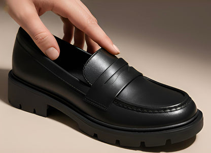 Mocassins Plateforme Élégants – Noir Ébène