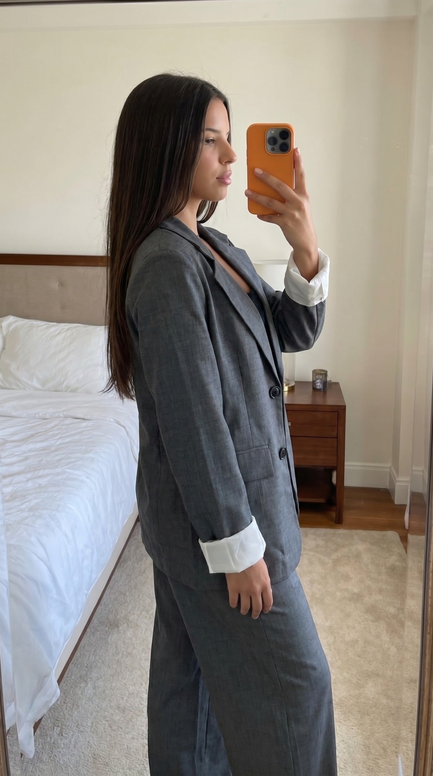 Tailleur oversize marine femme vue dos coupe ample