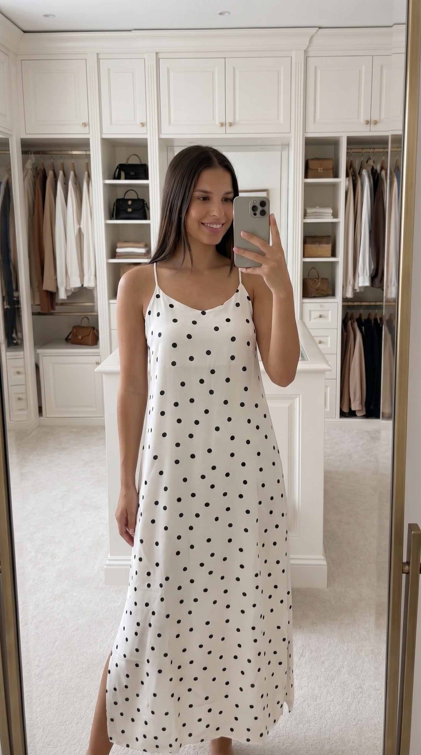Robe Longue Bohème à Pois – Dos Croisé