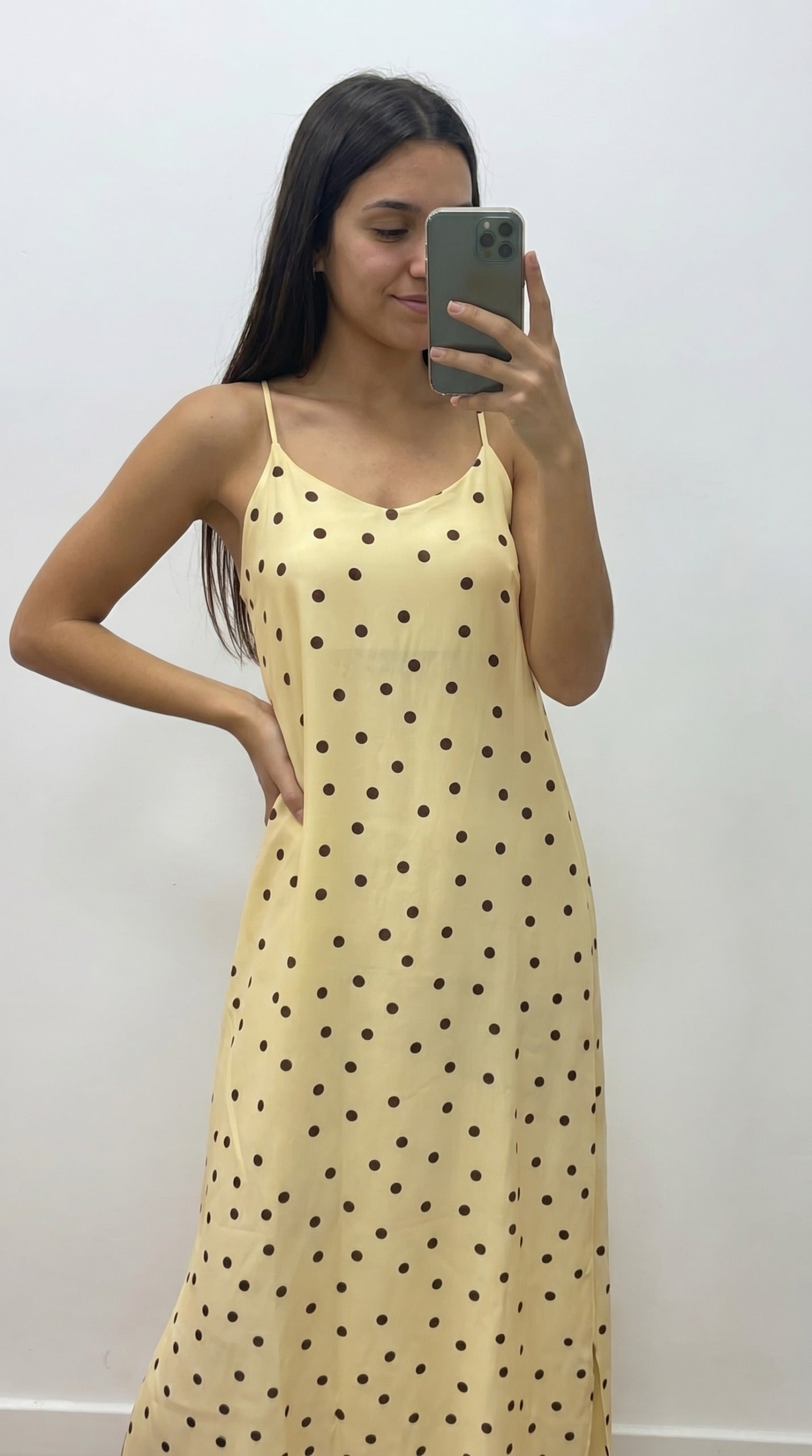 Robe Longue Bohème à Pois – Dos Croisé