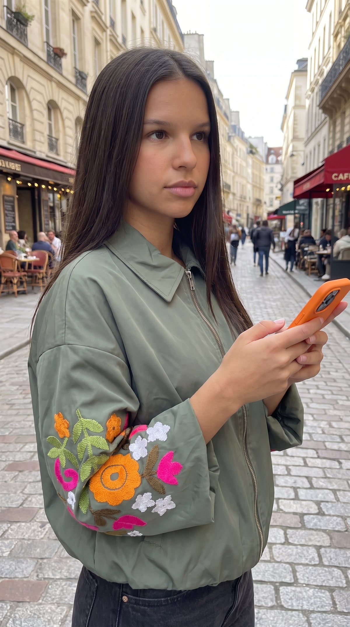 Veste Bomber Brodée Florale