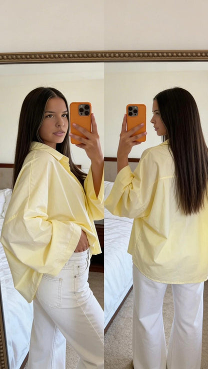 Chemise oversize coton femme coupe fluide casual chic 5 coloris