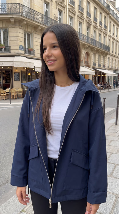 Veste à Capuche Détail Carreaux
