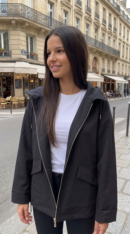 Veste à Capuche Détail Carreaux