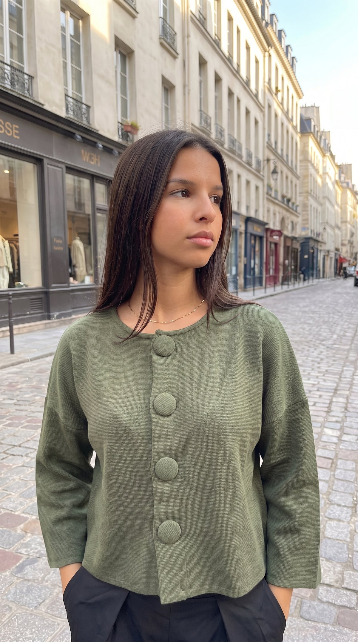 Gilet Boutons Recouverts