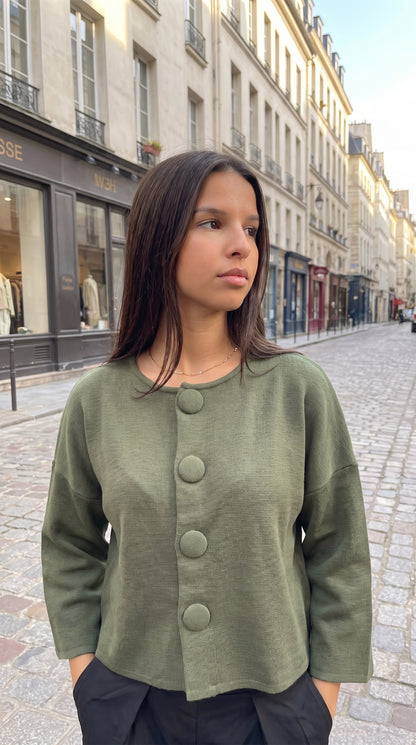 Gilet Boutons Recouverts