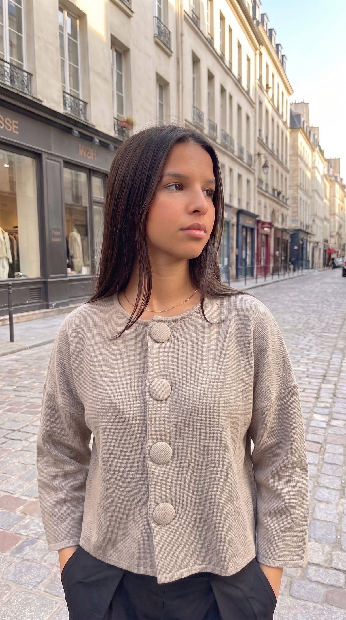 Gilet Boutons Recouverts
