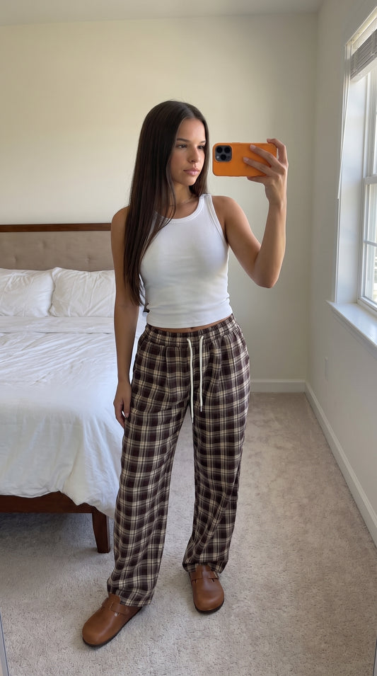 Pantalon Carreaux Oversize
