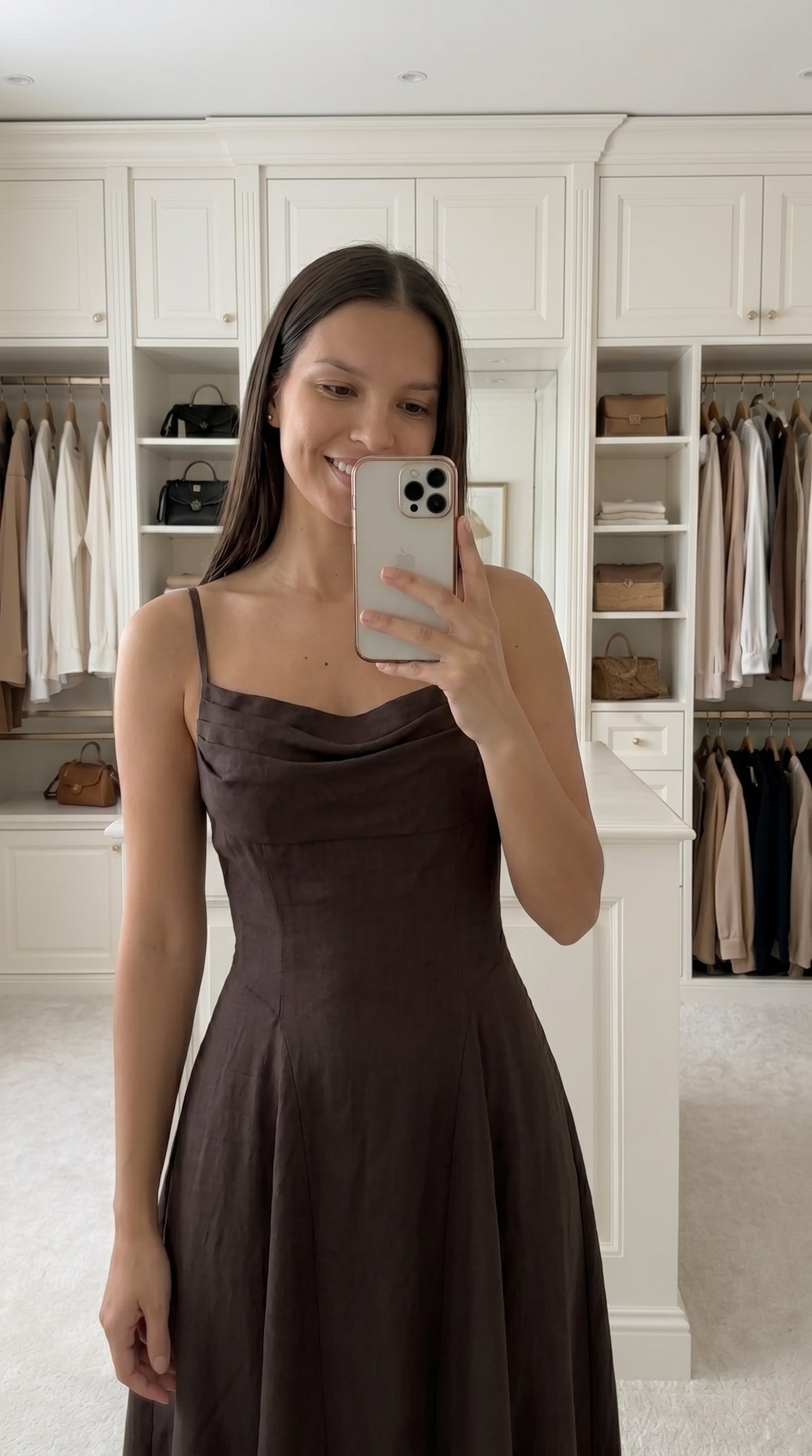 Robe Longue Femme – Dos Smocké & Nœud Au Dos | INES CONCEPT STORE