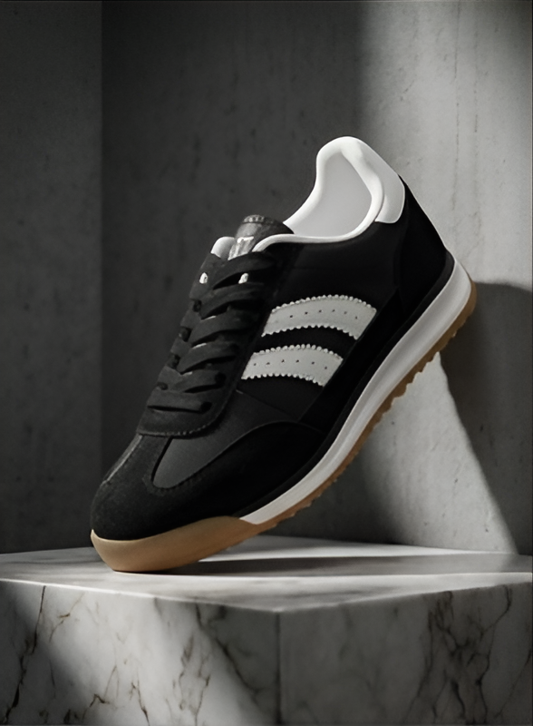 Baskets Urbaines Retro-Chic – Noir & Blanc