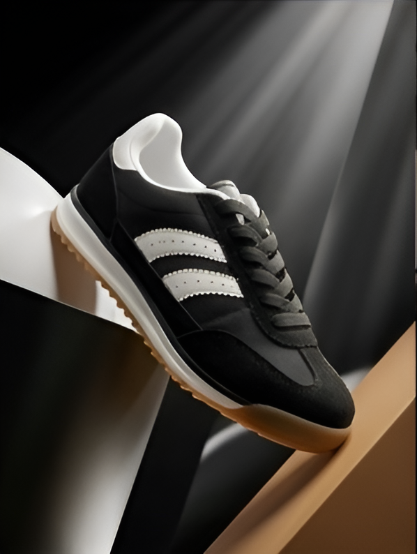 Baskets Urbaines Retro-Chic – Noir & Blanc