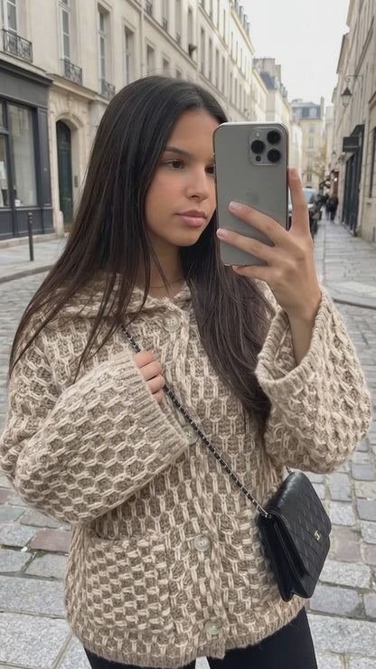 Gilet Maille Oversize Boutonné