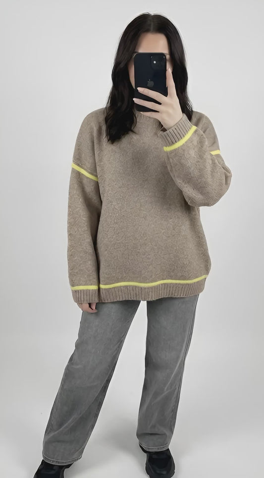 Pull "Milano" - Maille Douce & Liseré Néon (Made in Italy)