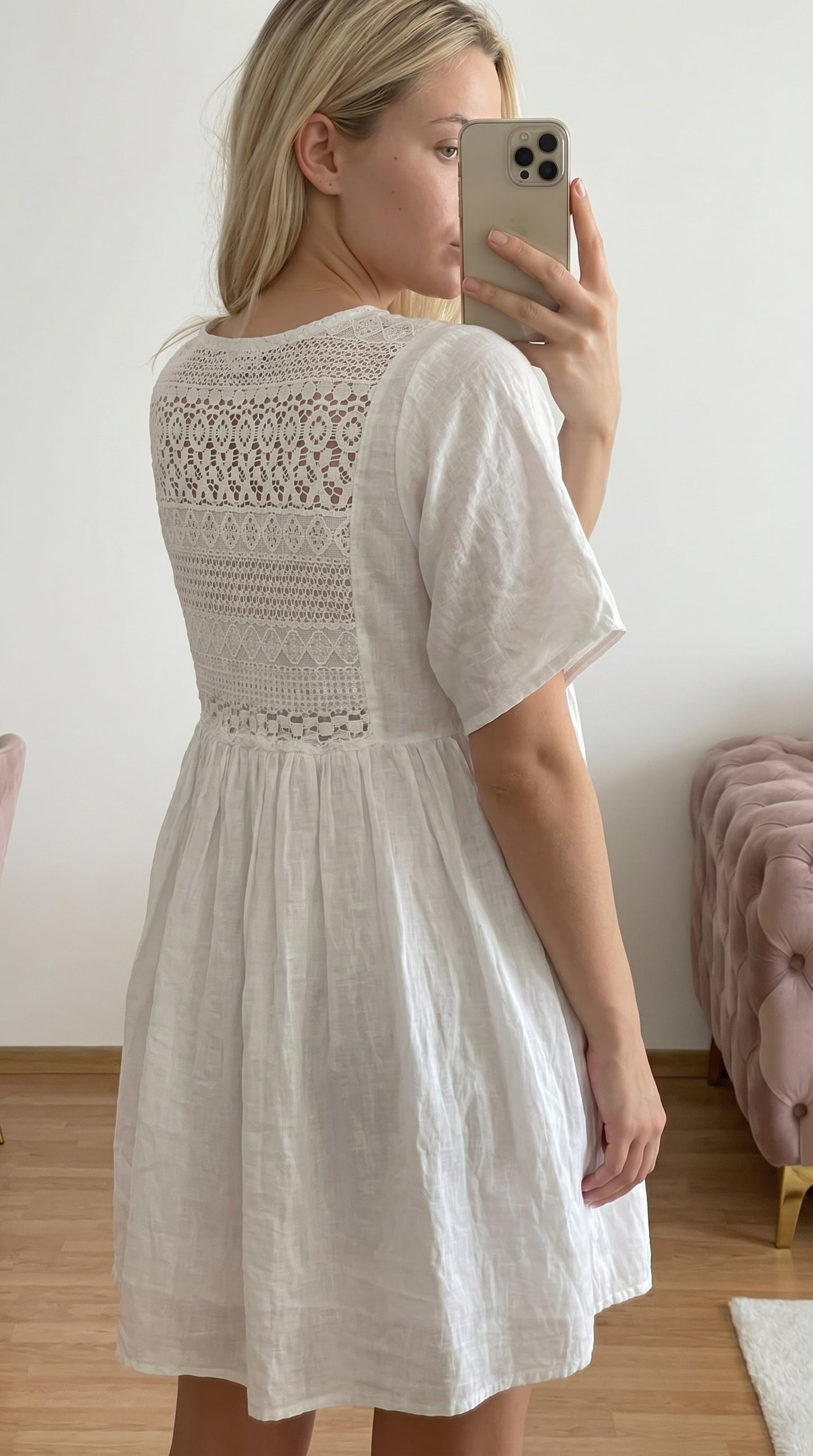 Robe bohème rouge voile de coton femme – vue de dos