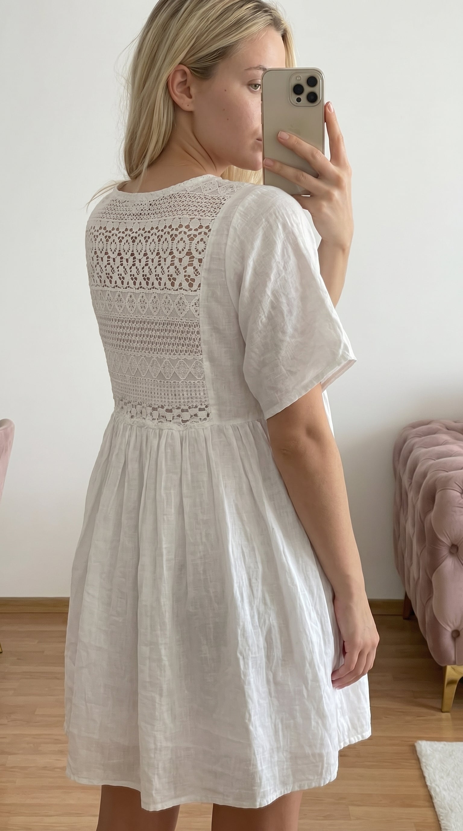 Robe bohème rouge voile de coton femme – vue de dos